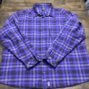 Air Jordan 3XL purple flannel button up